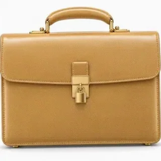 Locked leather briefcase — SpeedAU
