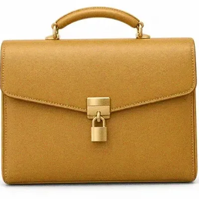 Locked leather briefcase — SpeedAU