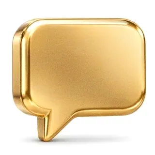 Gold speech bubble — SpeedAU